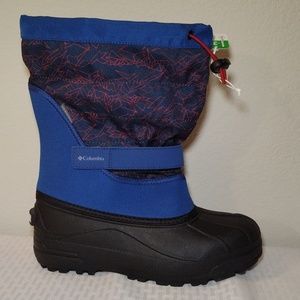 Columbia waterproof insulated snow boots women's size 7 blue canvas rubber NWOT